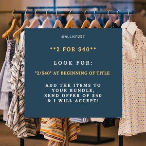 🤍🛍 2 for $40 bundle deal! 🛍💙